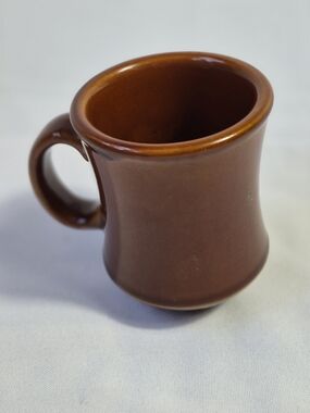 vintage brown heavy-duty ceramic diner coffee mug